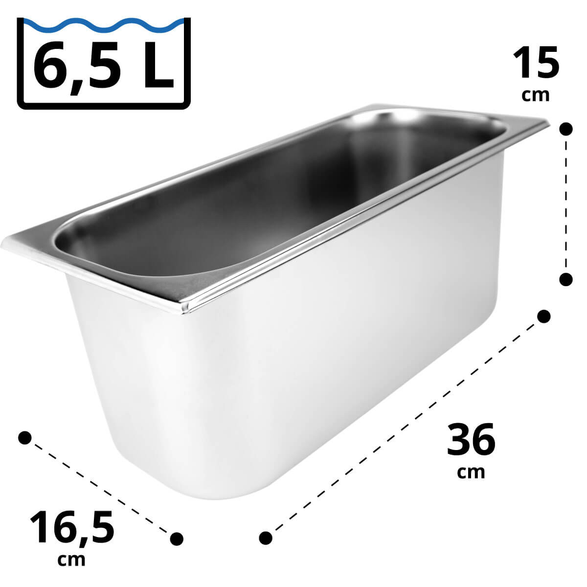 Eisbehälter 6,5 Liter 36 x 16,5 x 15 cm