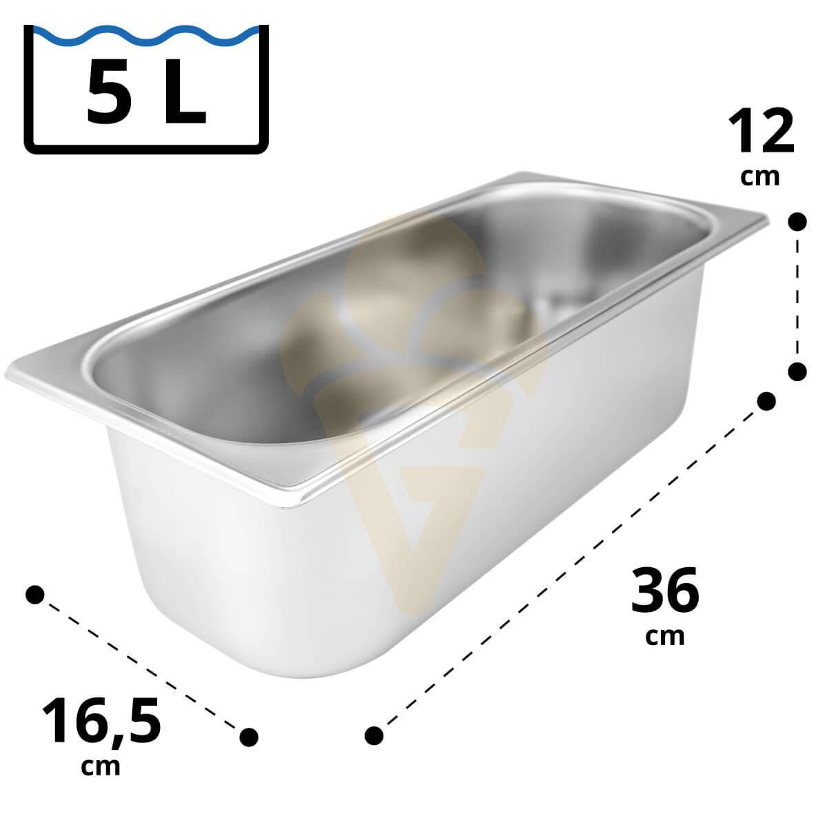 5 Liter Eisbehälter 36 x 16,5 x 12 cm