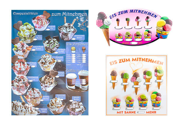 Eiscafe Schilder und Plakate