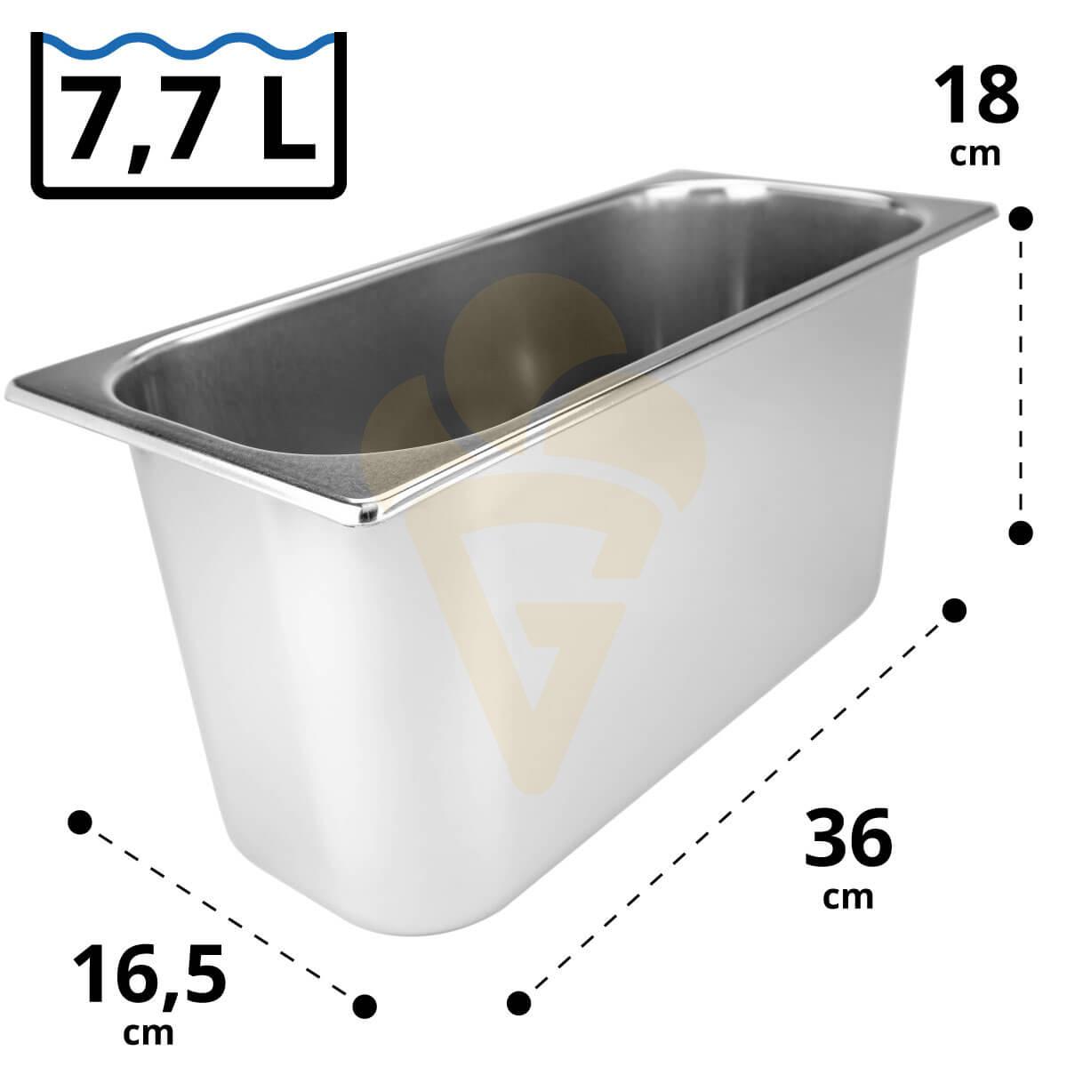 Eisbehälter 7,7 Liter 36 x 16,5 x 18 cm