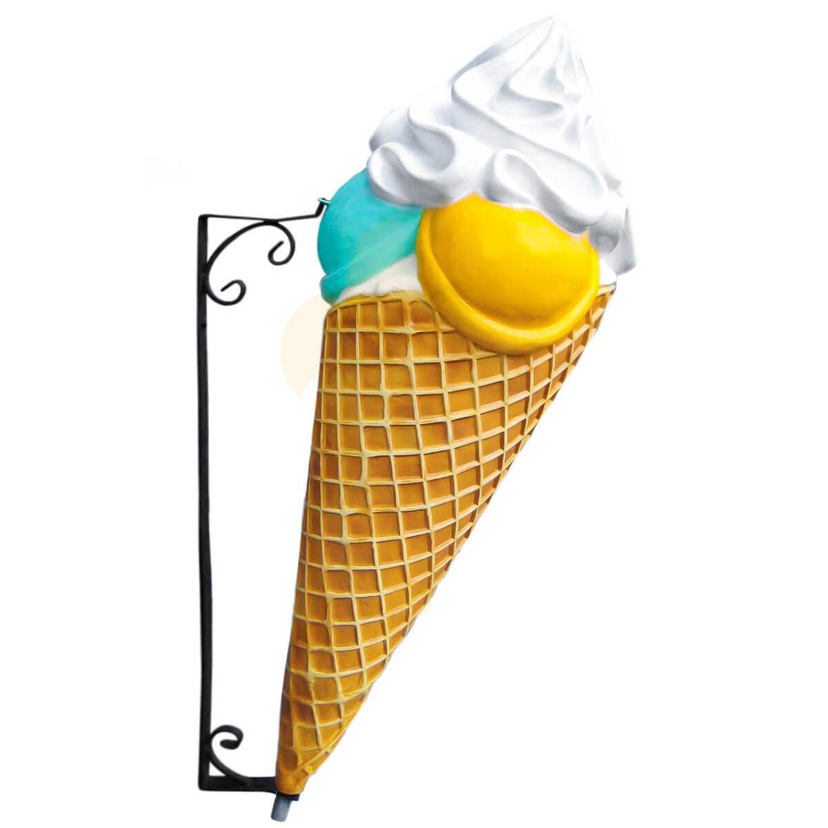 Eismülleimer Eisaufsteller Werbefigur Eiscafe Werbung Eis Deko große Eistüte 